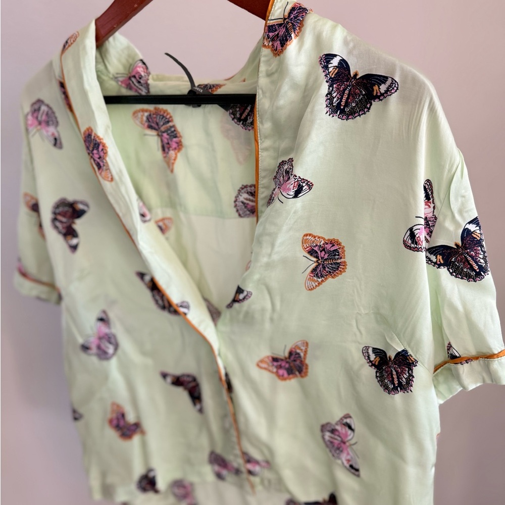 Anthropologie butterfly pajama set
